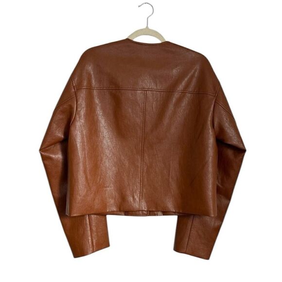 NEW A.L.C Vegan Leather jacket in camel brown - Picture 4 of 7